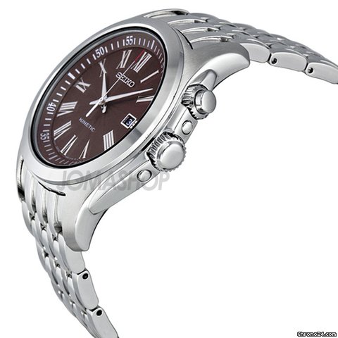 Seiko Kinetic Brown Dial Stainless Steel Mens Watch SKA491 WATCHES 2