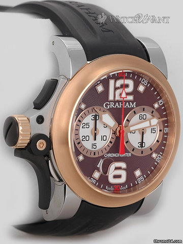 replica Graham Chronofighter R.A.C Trigger Havana Rush Chronograph - 46mm Stainless Steel & 18k Rose Gold - Boxes/Papers & As-New WATCHES 1