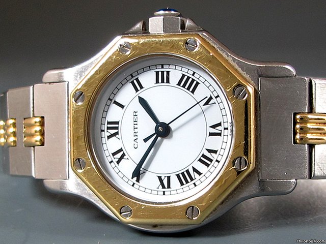 Cartier Santos - Damenuhr, Stahl/18K/750 Gelbgold, Quarz WATCHES 2