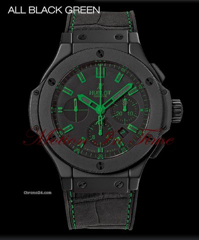 Hublot Big Bang "All Black-Green" Chrono 44.5mm Limited 500 Pieces WATCHES 2