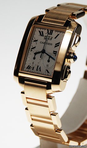 Cartier 18K Y/G TANK FRANCAISE CHRONO, GENTS - WATCHES 2