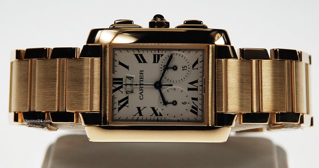 replica Cartier 18K Y/G TANK FRANCAISE CHRONO, GENTS - WATCHES 1