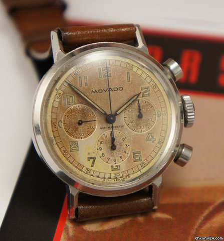 replica Movado 95m chrono waterproof case anti slide pushers rare vintage WATCHES 1