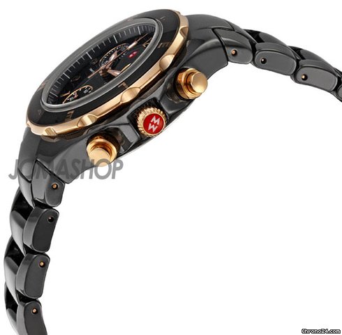 Michele Tahitian Ceramic Black Rose Gold Ladies Watch MWW12A000010 WATCHES 2