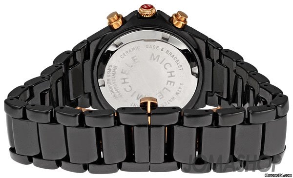 replica Michele Tahitian Ceramic Black Rose Gold Ladies Watch MWW12A000010 WATCHES 1