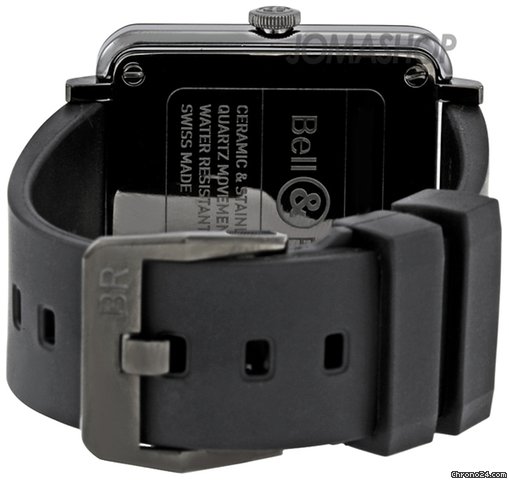 replica Bell & Ross Aviation Black Dial Black Ceramic Case Unisex Watch BRS-BLK-CER-RUBB WATCHES 1