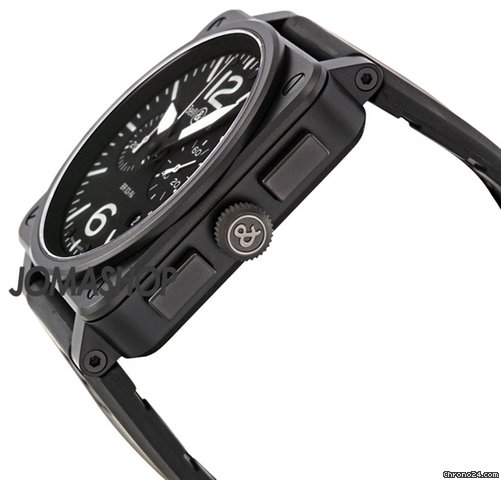 Bell & Ross Aviation Black Dial Chronograph Mens Watch BR0394-BL-CA WATCHES 2