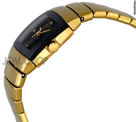 Rado Sintra Jubile Black Dial Yellow Ceramic Ladies Watch R13843712 WATCHES 2