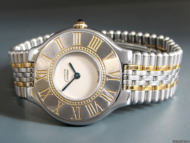 Cartier "must de Cartier" Damenuhr, Stahl/Gold WATCHES 2