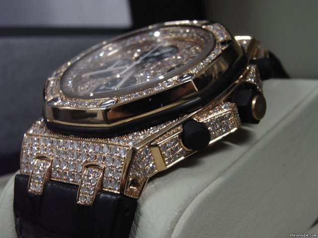 replica Audemars Piguet Custom New Royal Oak Offshore Rose/Red Gold Diamond WATCHES 1 