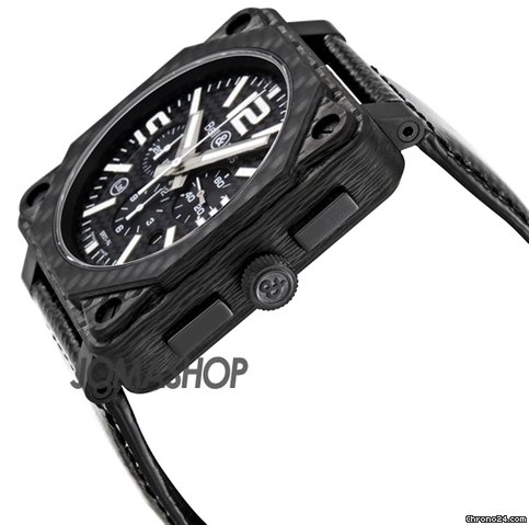 Bell & Ross Aviation Black Carbon Fiber Chronograph Automatic Mens Watch BR0194-CA-FIBER WATCHES 2