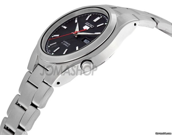 Seiko 5 Black Dial Stainless Steel Mens Watch SNK607 WATCHES 2