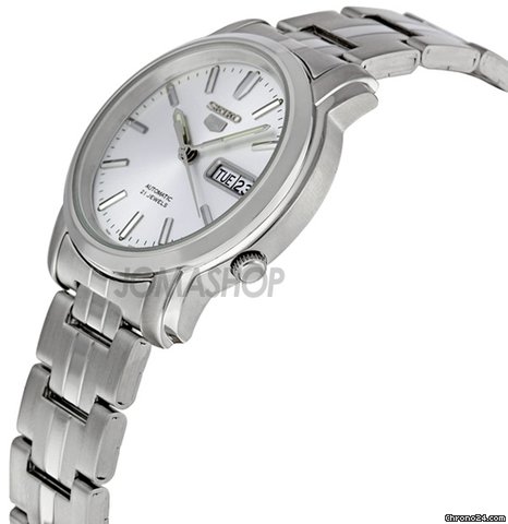 Seiko 5 Silver Dial Stainless Steel Automatic Mens Watch SNKK65 WATCHES 2