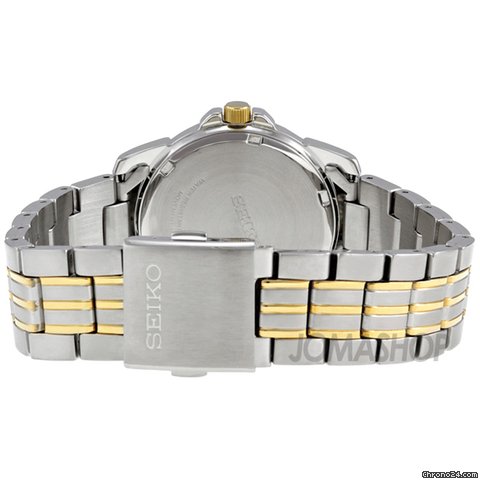 replica Seiko Solar Two-tone Stainless Steel White Dial Mens Watch SNE094 WATCHES 1 