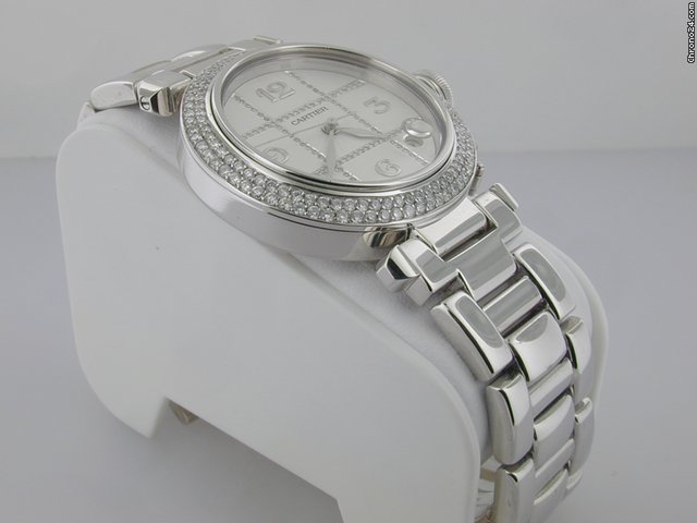 replica Cartier 18k White Gold Diamond Dial Ladies Pasha WATCHES 1 