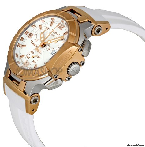 Tissot T-Race Chronograph White Rubber Strap Ladies Watch T0482172701700 WATCHES 2
