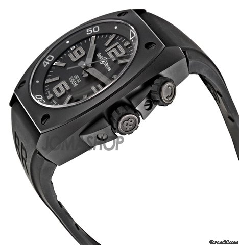 Bell & Ross Phantom Black Dial Automatic Black Rubber Mens Watch BR0292CAPH WATCHES 2