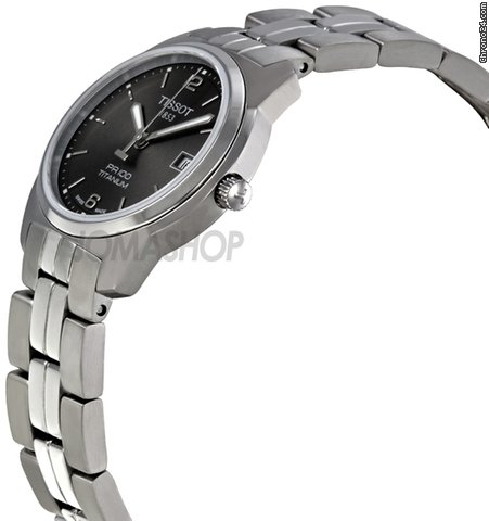 Tissot PR100 Black Dial Titanium Bracelet Ladies Watch T0493104406700 WATCHES 2