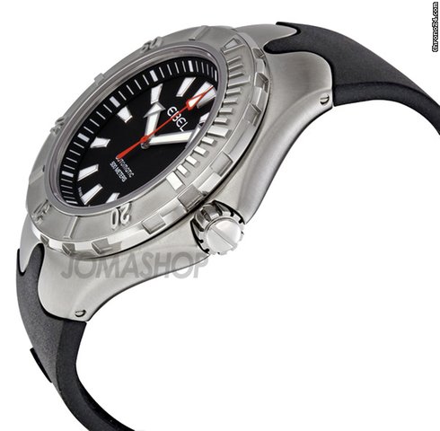 Ebel Sportwave Diver Black Dial Black Rubber Strap Mens Watch 1215581 WATCHES 2