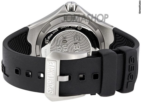 replica Ebel Sportwave Diver Black Dial Black Rubber Strap Mens Watch 1215581 WATCHES 1
