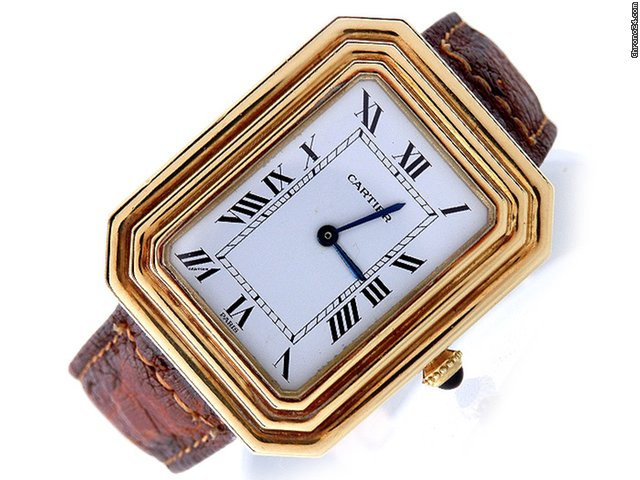 Cartier Square 18k Gelbgold Faltschliesse WATCHES 2