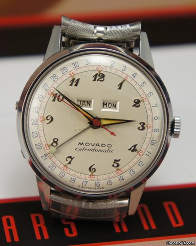 Movado Calendomatic steel case Breguet dial triple date WATCHES 2