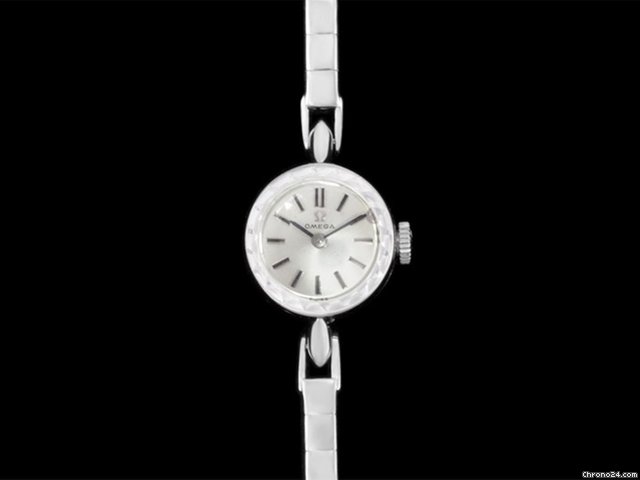 Omega 1963 OMEGA Vintage Ladies Watch, Silver Dial - 14K White Gol WATCHES 2