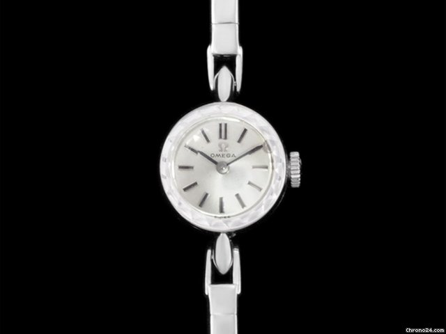 replica Omega 1963 OMEGA Vintage Ladies Watch, Silver Dial - 14K White Gol WATCHES 1