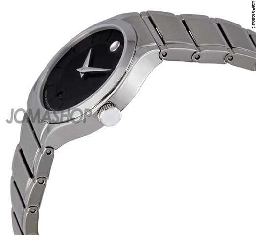 Movado Quadro Black Dial Stainless Steel Ladies Watch 0606493 WATCHES 2