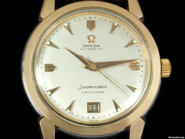 replica Omega 1952 OMEGA VINTAGE SEAMASTER, Automatic Date, 14K Gold & Sta WATCHES 1