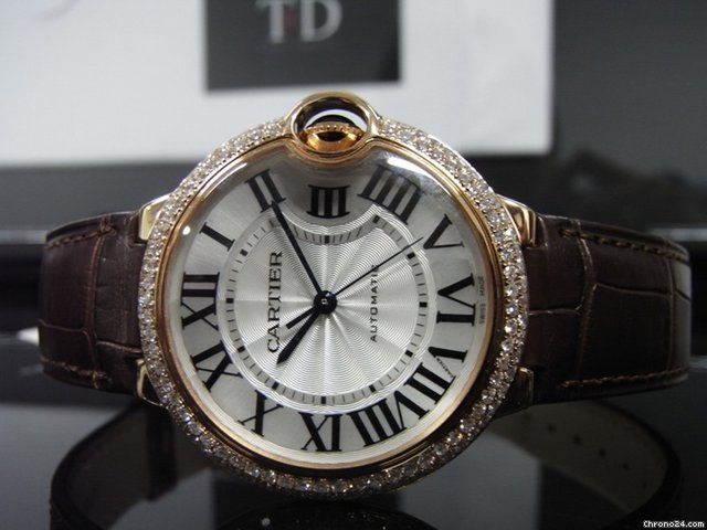 Cartier Ballon Bleu de Cartier Medium New Watch Custom Diamond Bezel WATCHES 2