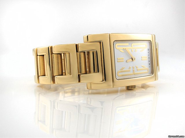 Bulgari "RETTANGOLO" 750/- Gelbgold Quarz WATCHES 2