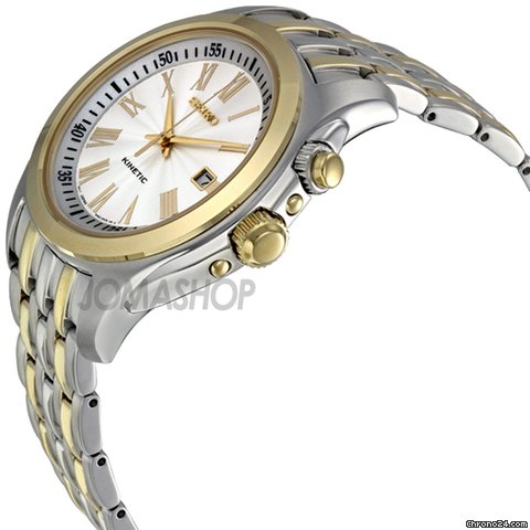 Seiko Kinetic Two-tone White Dial Mens Watch SKA470P1 WATCHES 2