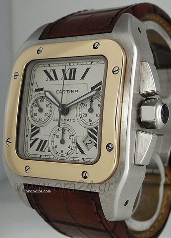 Cartier Santos 100 XL Chronograph Gold/Steel WATCHES 2