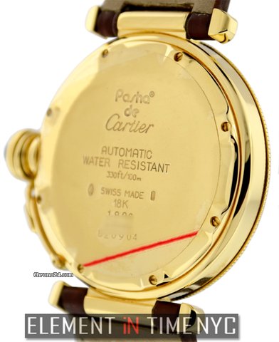 replica Cartier Pasha 38mm 18k Yellow Gold Silver Dial WATCHES 1