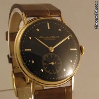 IWC vintage solid gold black gilt dial WATCHES 2