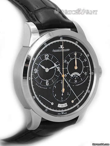 replica Jaeger-LeCoultre JLC Duometre Chronograph Jump Seconds 1/6 Seconds - Ref Q6013470 - 42mm 18k White Gold Case - Special Edition 200 Pieces Ultra Rare 18k White Gold & Black Dial - Boxes/Papers 100% Complete & Unworn WATCHES 1