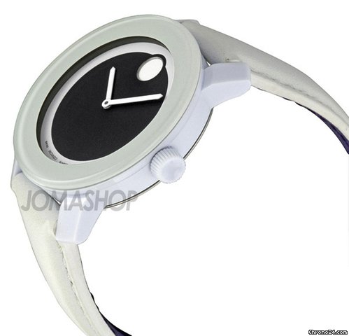 Movado Bold Medium White Leather Ladies Watch 3600054 WATCHES 2