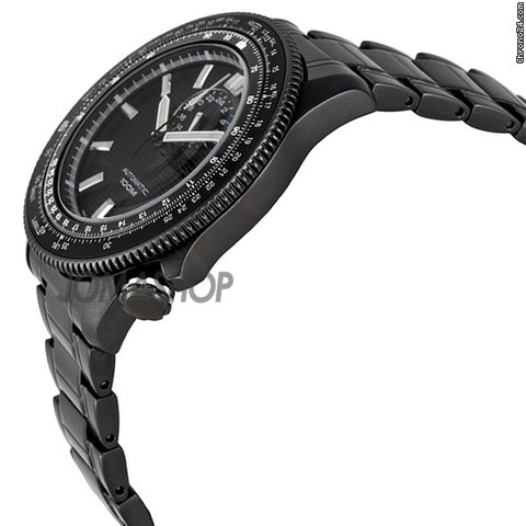 Seiko Black Dial GMT Tachymeter Black PVD Stainless Steel Mens Watch SSA007 WATCHES 2