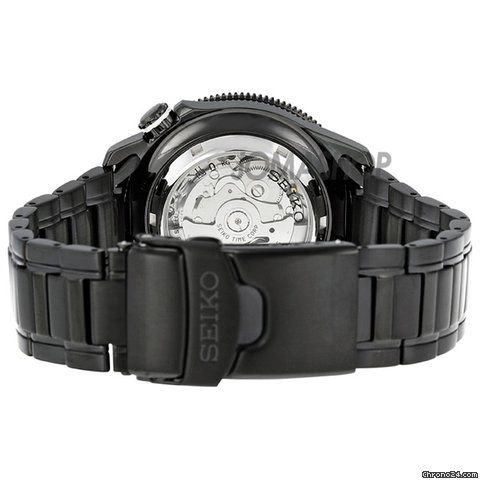 replica Seiko Black Dial GMT Tachymeter Black PVD Stainless Steel Mens Watch SSA007 WATCHES 1