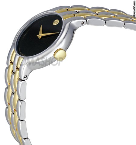Movado Venturi Black 2 Tone Stainless Steel Ladies Watch 0606357 WATCHES 2