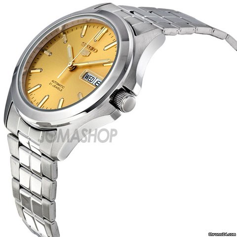 Seiko 5 Automatic Champagne Dial Link Bracelet Mens Watch SNKK91 WATCHES 2