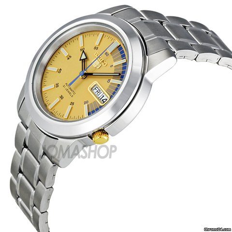 Seiko 5 Automatic Gold Dial Stainless Steel Mens Watch SNKK29 WATCHES 2