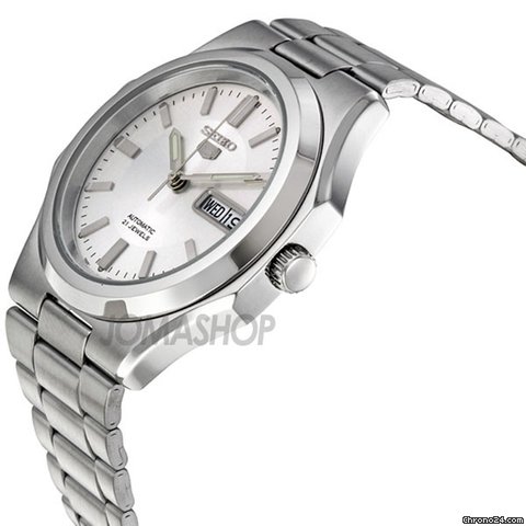 Seiko 5 Automatic Silver Dial Stainless Steel Mens Watch SNKK41 WATCHES 2