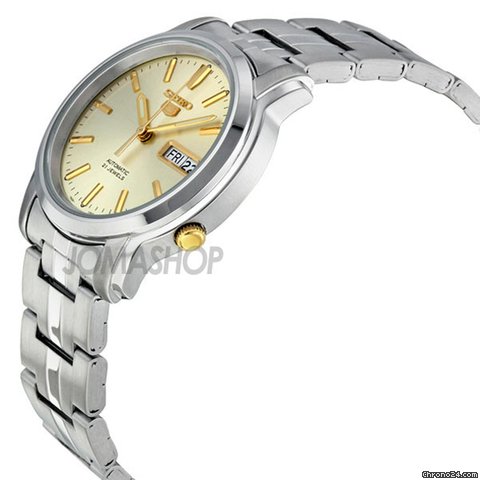 Seiko 5 Automatic Champagne Dial Link Bracelet Mens Watch SNKK69 WATCHES 2