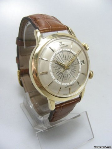replica Jaeger-LeCoultre Memovox World Time vintage yellow gold WATCHES 1