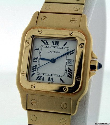 replica Cartier Santos Men's 18k Pre-owned WATCHES 1