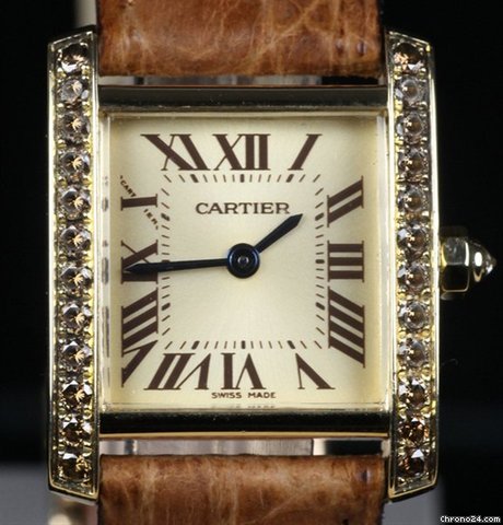 replica Cartier Tank Francaise 18k Champagne Diamonds WATCHES 1
