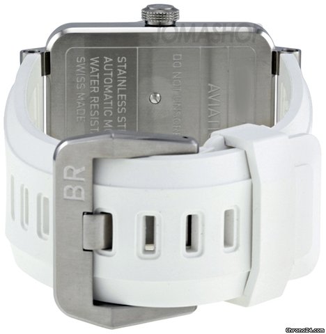 replica Bell & Ross Aviation Mother of Pearl White Rubber Automatic Mens Watch BR0392-WHT-CERUB WATCHES 1