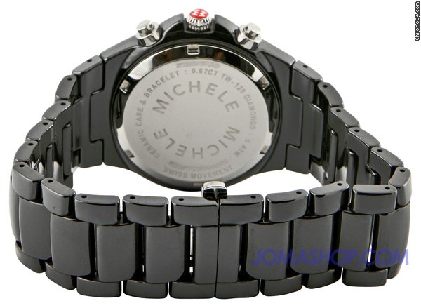 Michele Tahitian Black Ceramic Diamond Ladies Watch MWW12B000002 WATCHES 2